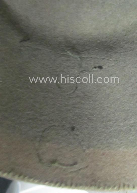 Superb - and rarely found! - field-grey-coloured and/or woolen-based: Waffen-SS 'Fez' (being a 'virtually mint- ie. unissued' example having a neat - and fully matching! - set of silver-grey-coloured 'BeVo'-insignia, originally-attached)