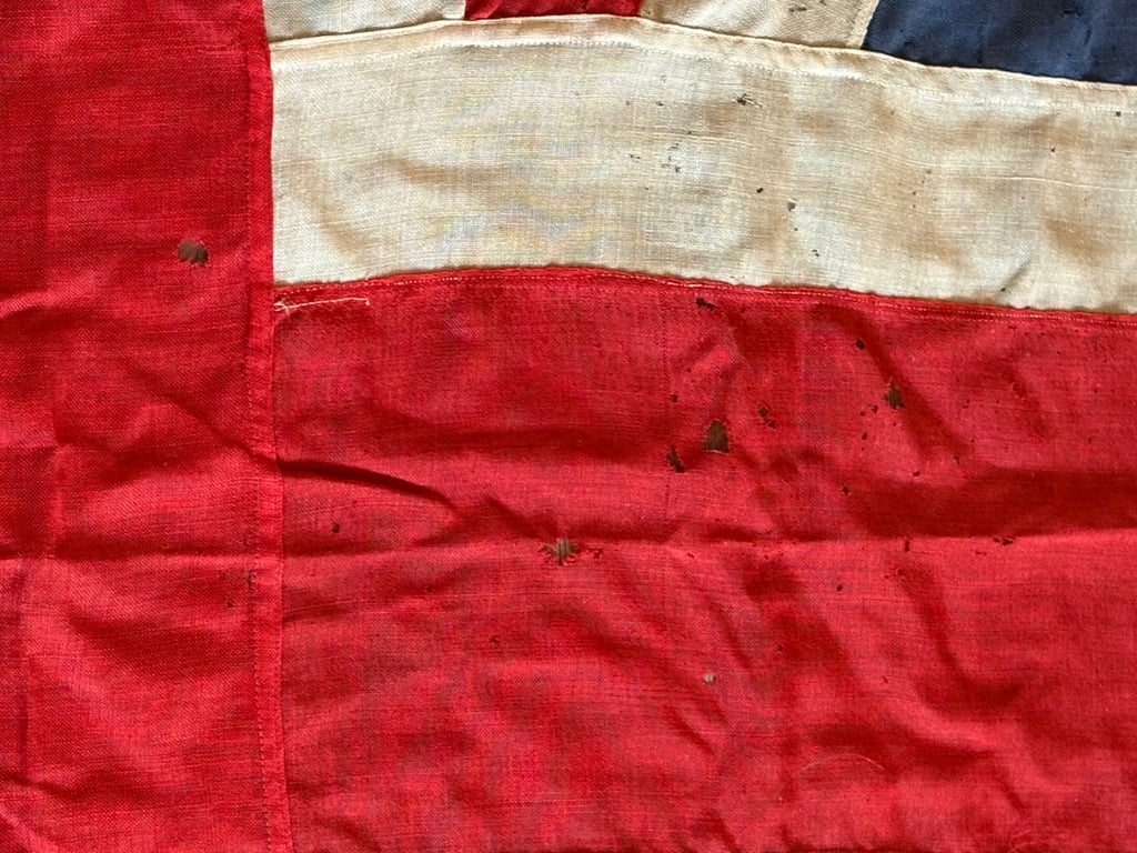 RARE WW1 PATRIOTIC RECRUITMENT PANEL STICHED BRITISH UNION JACK FLAG.
