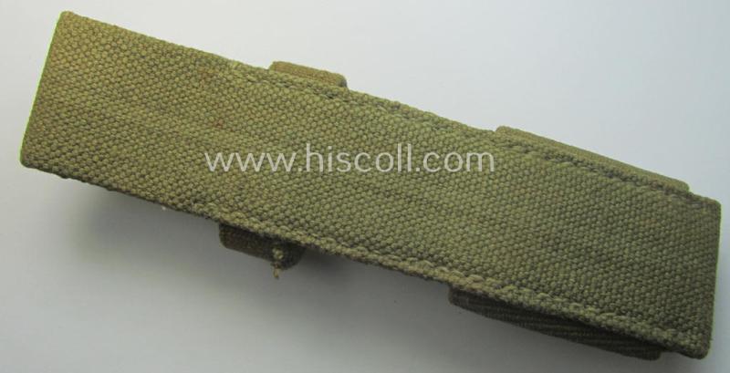 Greenish-yellow-coloured, 'standard-pattern' (and I deem fairly early-war-period-) tropical-issue WH (Heeres o. Luftwaffe), so-called: K98 bayonet-frog (ie. 'Tragetasche o. Koppelschuh')