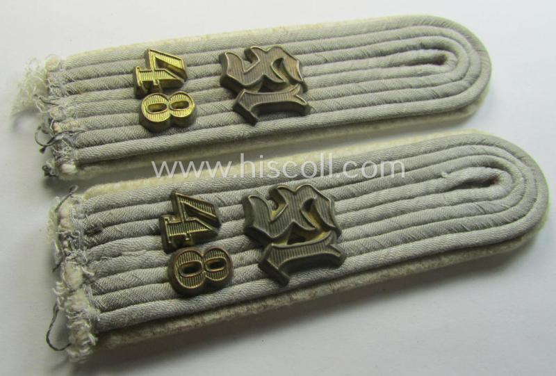 Pair of WH (Heeres) 'cyphered' officers'-type shoulderboards: 'Leutnant des Heeres-Flak-Bataillons 48'