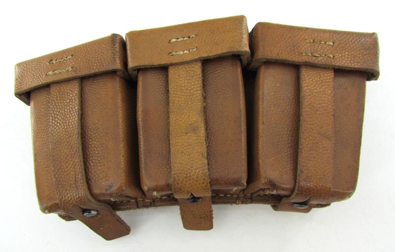 RARE matching set of brown leather K98 ammunition pouches