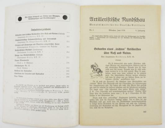 German WH Magazine 'Artilleristische Rundschau' 1936