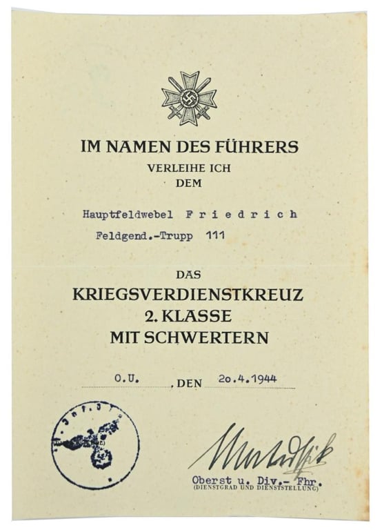 German WH Feldgendarmerie Document Grouping