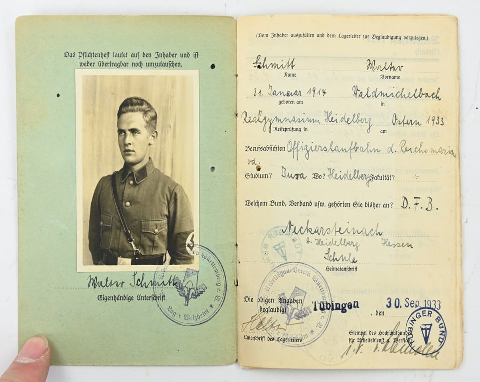 German RAD Pflichtenheft 1933 Memberpass