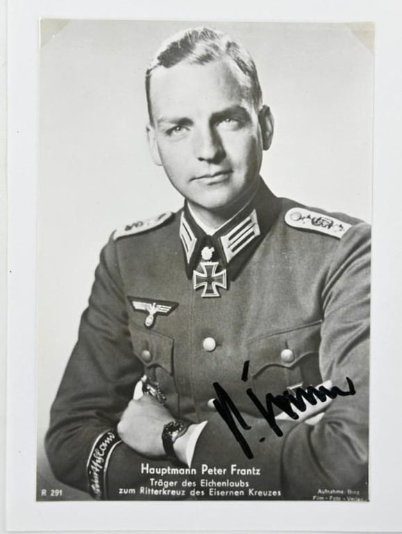 Signature of Wehrmacht (Heer) KC&OLC Recipient 'Peter Frantz'