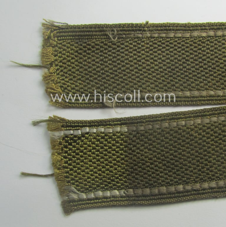 Truly used- and/or tunic-removed - almost full length and scarcely encountered! - WH (Heeres) 'BeVo'-woven: 'FHH-Ärmelstreifen' (ie. cuff-title) as was intended for the soldiers- (ie. NCOs) serving within the: '60. Pz-Gren.-Div. “Feldherrnhalle”
