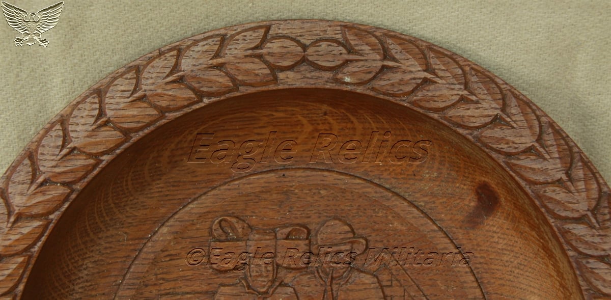 Period Carved Wooden "Thank you for our Bread" Plate