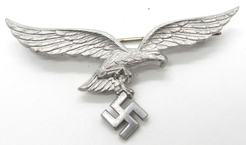 Aluminum Luftwaffe breast eagle for summer tunic or leather flight jacket