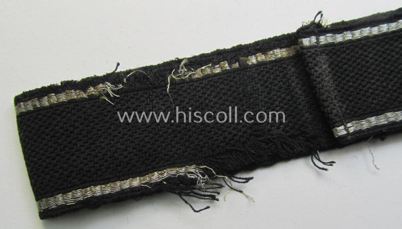 Attractive, officers'-type SS (ie. 'Sicherheitsdienst- o. SD'-) related cuff-title (ie. 'Ärmelstreifen') as executed in flat-wire 'BeVo'-weave-pattern (in Latin-styled script) for an officer who served within the: 'Grenzpolizei'
