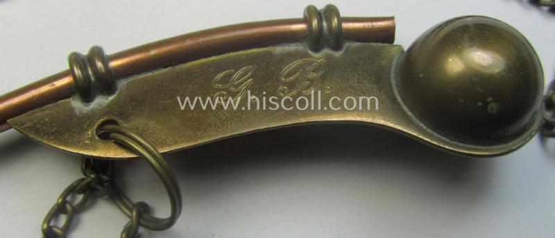 WH (Kriegsmarine) flute (ie. 'Bootsmanns-Flöte') showing the period-engraved initials: 'G.B.'