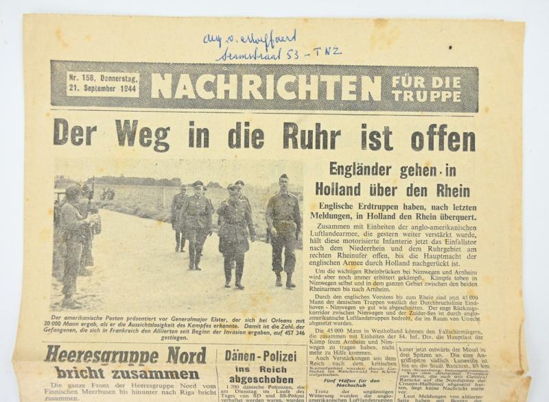 Allied WW2 Droppingsflyer 'Nachrichten für die Truppe'