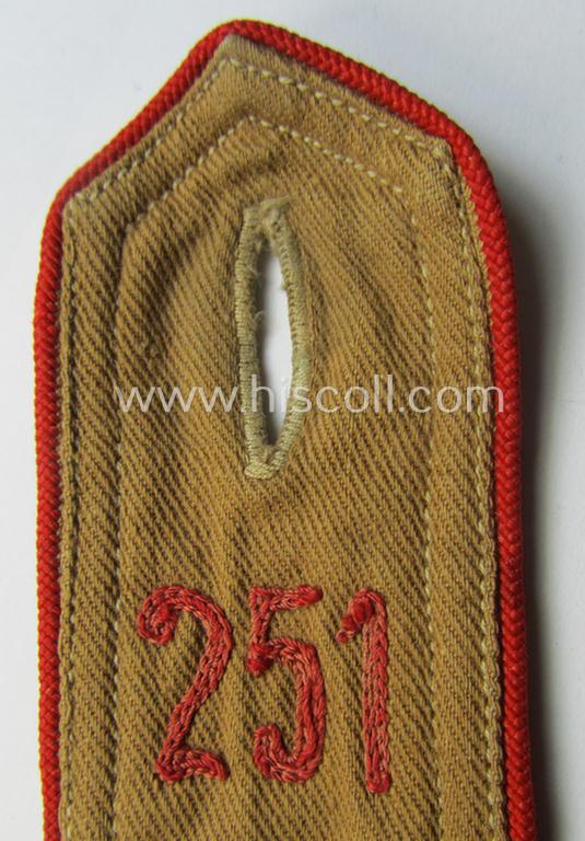Early-pattern, 'HJ'- (ie. 'Hitlerjugend'-) shoulderstrap for usage by a: 'Hitlerjunge' who was attached to the: 'Oberbann I - Bann 251' (Bann 251 = 'Bann Emden-Norden' situated in the 'Gebiet Nord-Nordsee')