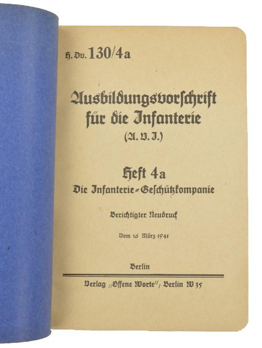 German WH Book 'Infantry Regulations' Part 4a