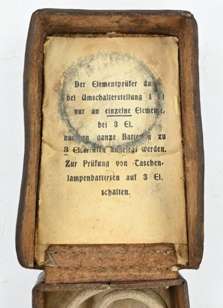 German WH Flashlight Battery Tester in Case