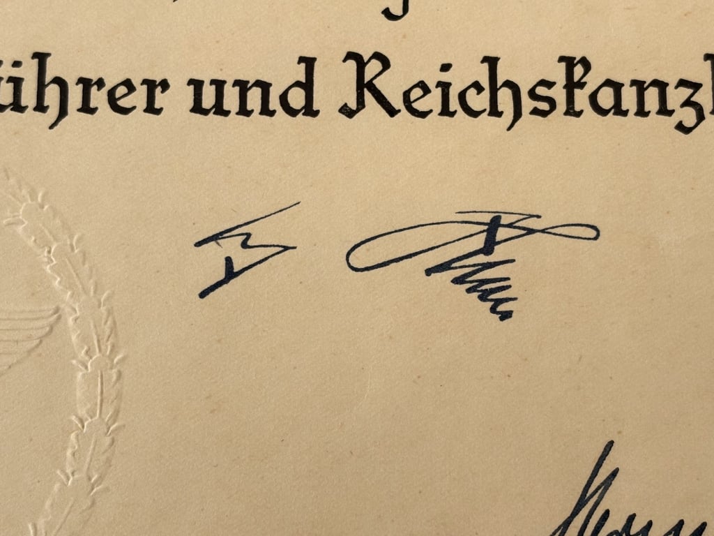 AUTHENTIC GERMAN WW2 HAND INK SIGNATURE OF NAZI LEADER REICHMARSCHALL HERMANN GORING. ADDITIONAL PHOTOS