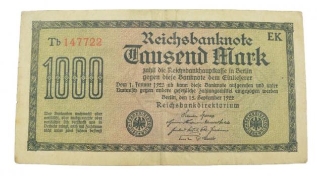 German Third Reich era reprinted banknote