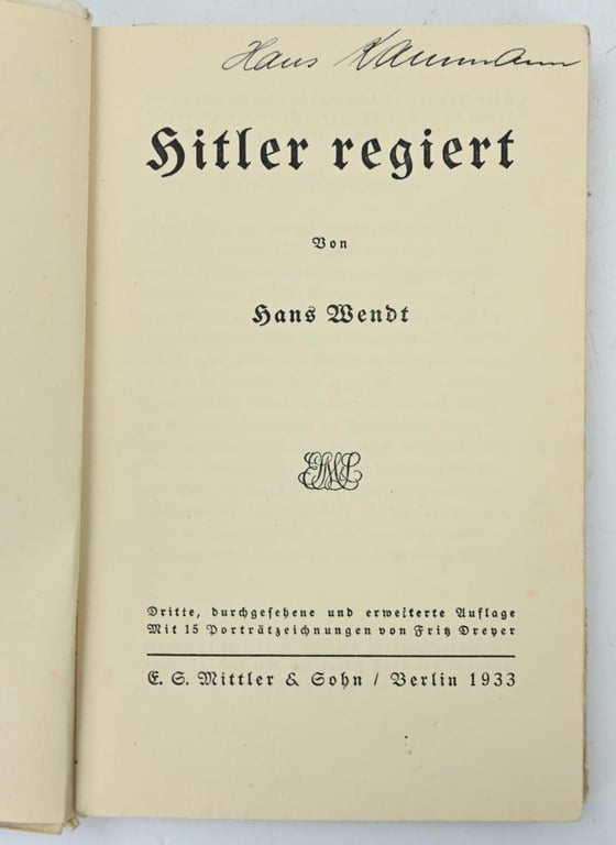 German Third Reich Book ''Hitler Regiert'
