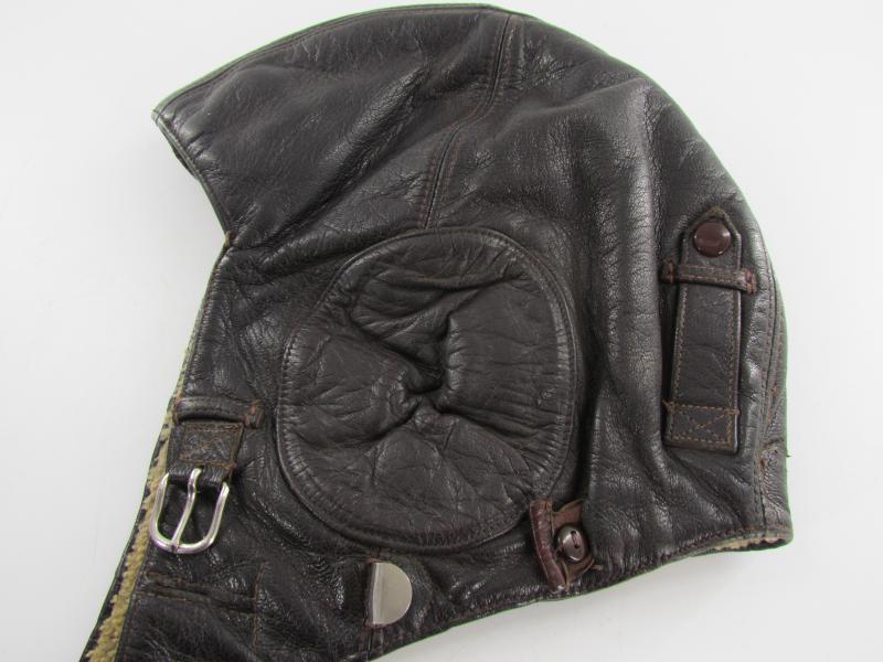 Luftwaffe LKPW101 Flight Crews Leather Winter Helmet With Flight Goggles
