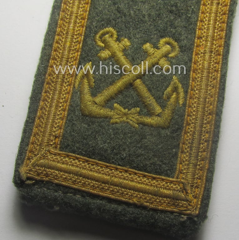Single, 'cyphered' (and I deem early-war-period), WH (KM) NCO-type shoulderstrap: 'Unterfeldwebel eines Küsten-Artillerie-Abtlgs.'