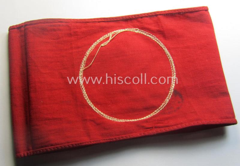 Moderately used- ie. worn, linnen-based N.S.D.A.P.-related party-armband (ie. 'Armbinde')