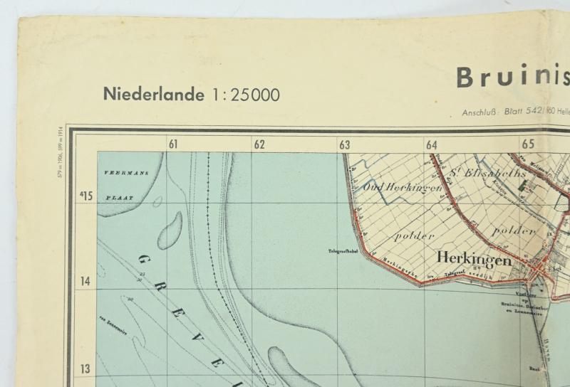 German Mapcard of 'Bruinisse' Holland