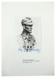 Signature of Waffen-SS KC Recipient 'Franz-Josef Krombholz'