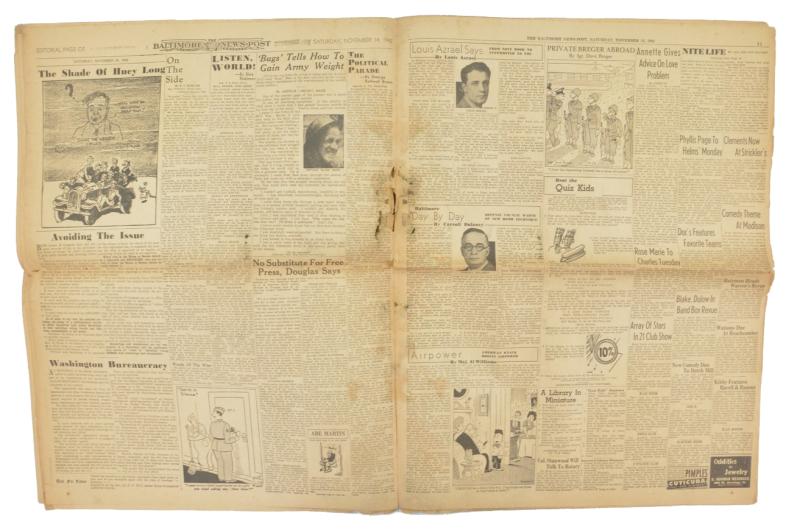 US WW2 Newspaper 'The Baltimore News-Post'