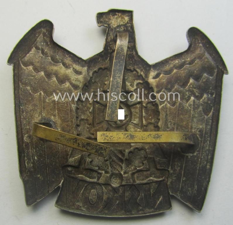 Metal-based cap-badge (ie. 'Mützenabzeichen') as was specifically intended for usage on a visor-cap of the: 'Nationalsozialistischer Kriegsopfer-Versorgung' (ie.: 'N.S.K.O.V.')