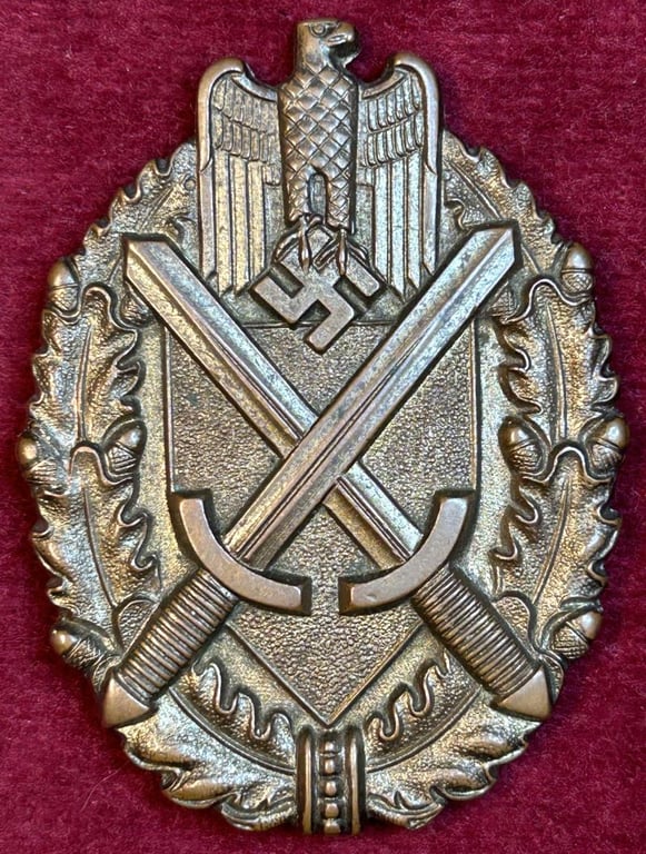 3rd Reich Wehrmacht Metallauflage Schützenschnur 9.-12. Stufe Infanterie