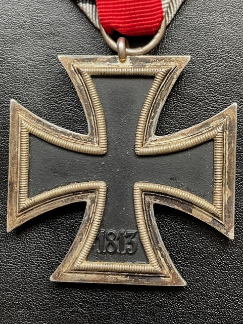 FINE WWII GERMAN IRON CROSS 2nd CLASS WITH RIBBON ATTACHED.