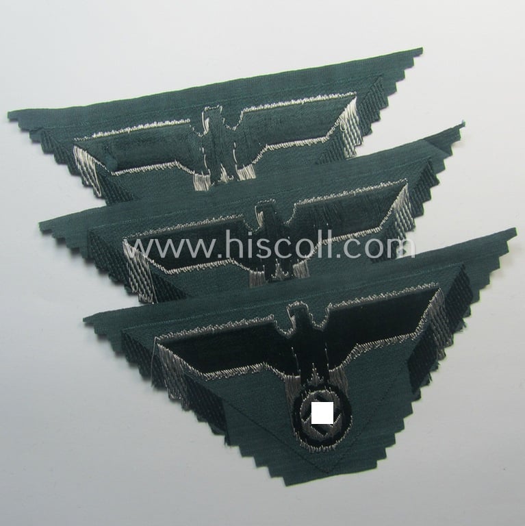 Later-war-period, WH (Heeres) officers'-pattern so-called: 'M44'-pattern- and/or: trapezoid-shaped breasteagle ie. 'Brustadler für Offiz. des Heeres'