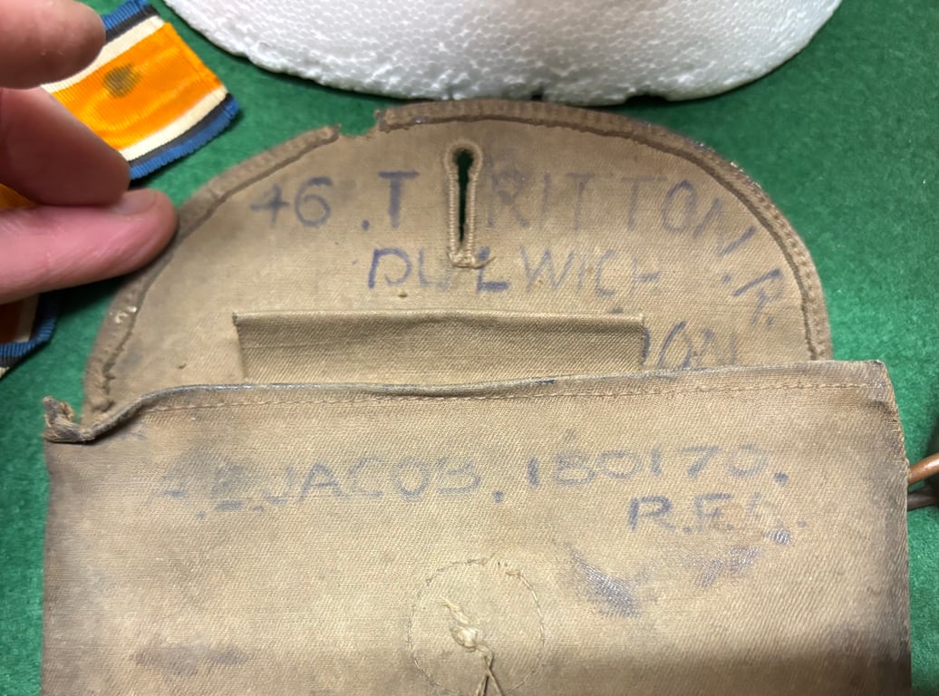 1916 Soft Cap and Items to 170180 Gunner A E Jacob RFA