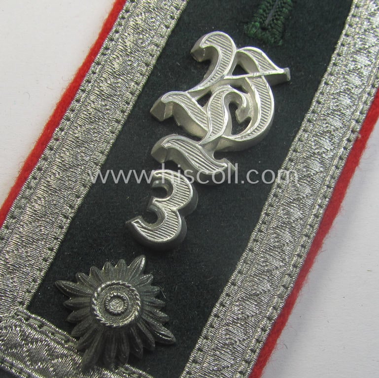 Superb - albeit regrettably single! - early- (ie. mid-) war-period WH (Heeres) (ie. 'M40'-) pattern (rounded-style) 'cyphered', NCO-type shoulderstrap as was intended for a: 'Feldwebel u. Mitglied des Beobachtungs-Lehr-Abteilungs 3'