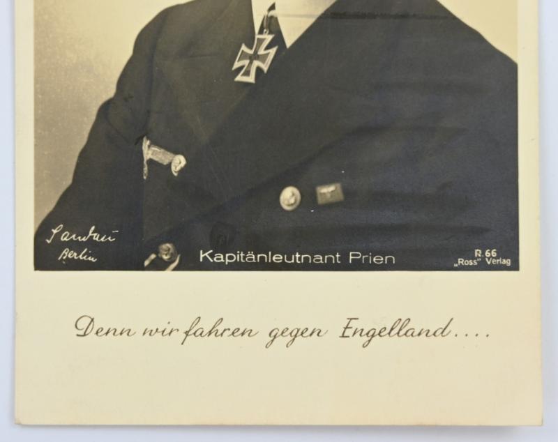 German Knight's Cross recipient Postcard 'Korvettenkapitan Prien'