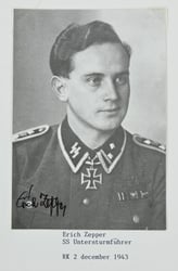 Signature of Waffen-SS KC Recipient 'Erich Zepper'