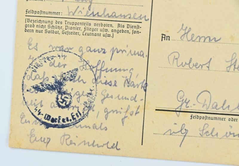 German Waffen-SS Feldpost Card