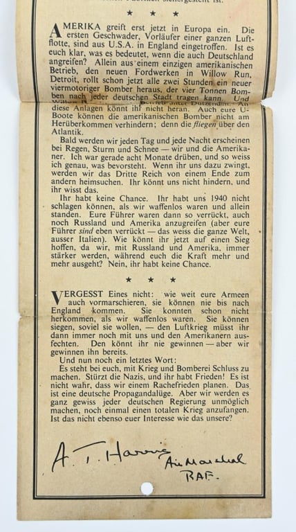 Allied WW2 Droppingsflyer 'Botschaft'