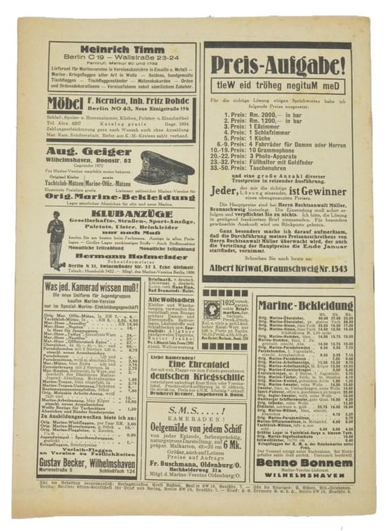 German Reichsmarine Magazine 1930