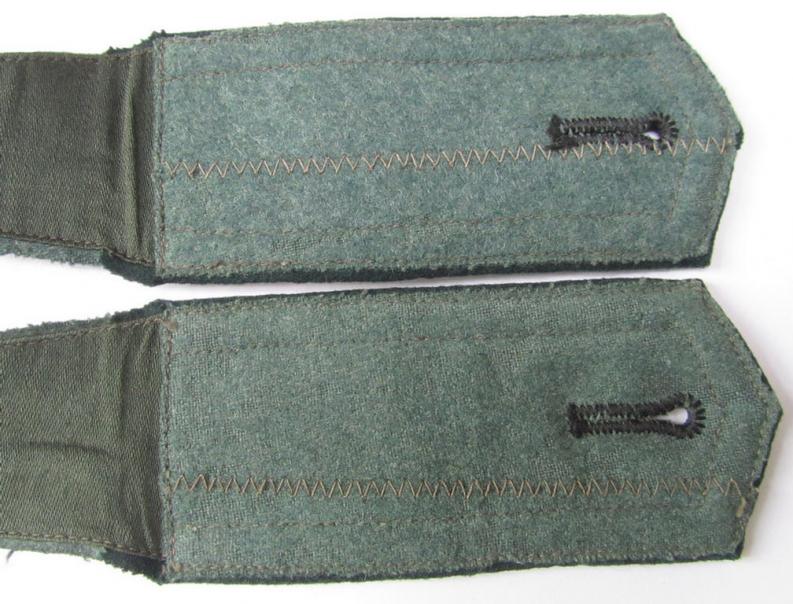 Superb - and/or fully matching! - pair of early- (ie. pre-war-) period WH (Heeres) 'cyphered' (pointed-styled), NCO-type ('M36'-pattern-) shoulderstraps as was intended for usage by an: 'Unteroffizier des Wehrersatzdienstelle im Wehrkreises XVII...