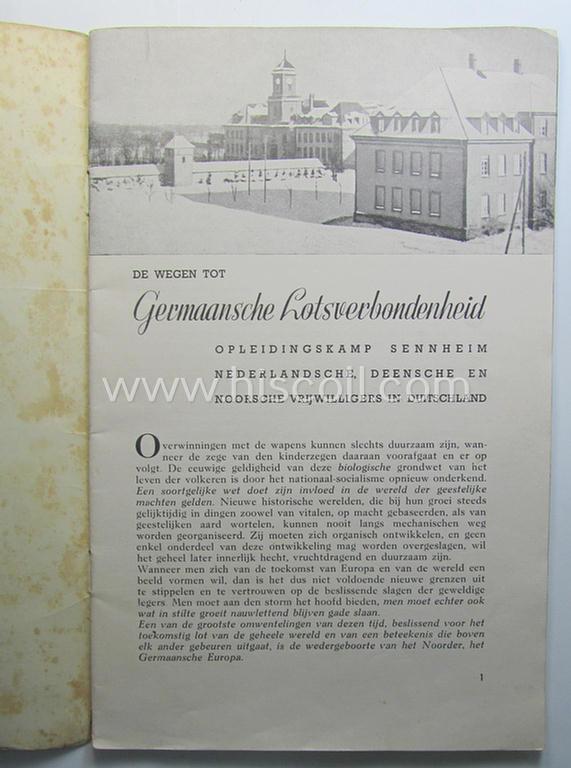 Waffen-SS booklet: 'De weg tot Germaansche Lotsverbondenheid - Opleidingskamp Sennheim'
