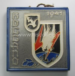 Dutch-made-, WH (Luftwaffe) colourful and/or earthenware-based souvenir-tile (sized:...