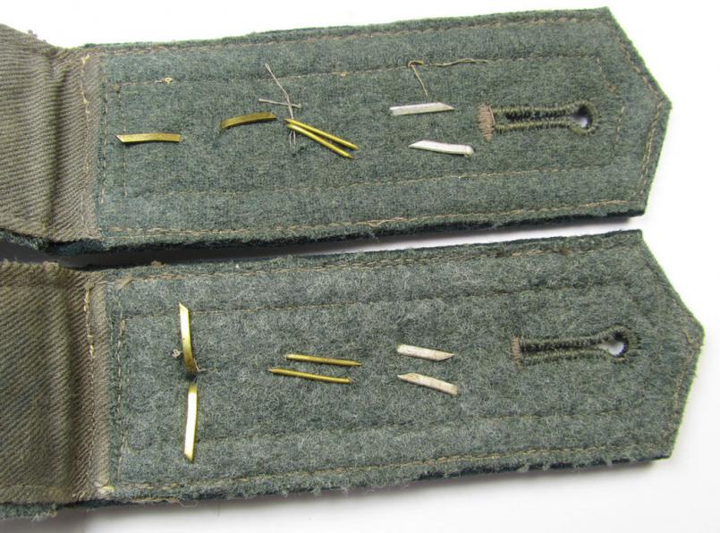 Fully matching pair of WH (Heeres), early- (ie. pre-) war-period, 'M36'-pattern (pointed-styled-), 'cyphered'- ie. generic-styled-, NCO-type shoulderstraps, as was intended for a: Feldwebel eines Wehrersatz-Dienstelle im Wehrkreis X'