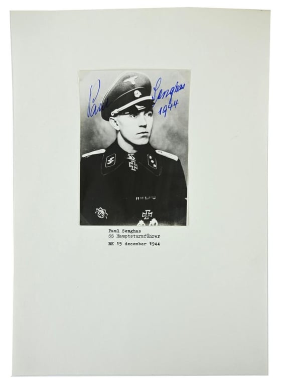 Signature of Waffen-SS KC Recipient 'Paul Senghas'