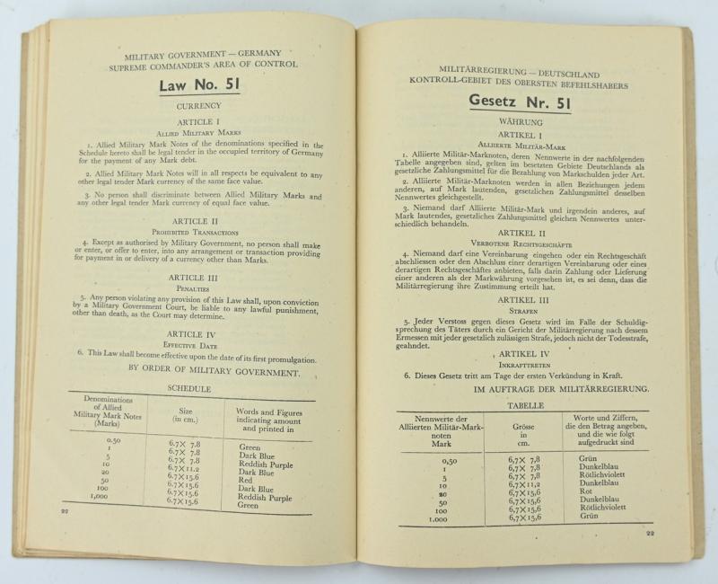 German Occupied Regulations Book 12th Army Group