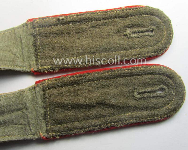 Truly worn and/or used pair of (early-war-period ie. truly 'DAK'-related!) WH (Heeres) NCO-type, 'tropical-pattern' shoulderstraps: 'Uffz. der Art.-Truppen'