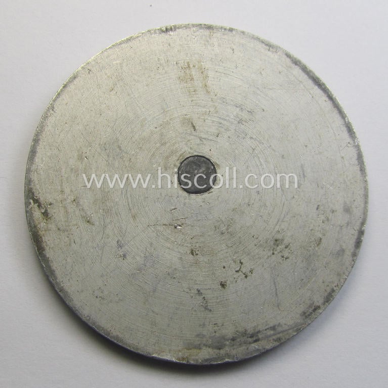 Neat - and fairly unusually seen! - WWII- (ie. TR-) period, so-called: license-plate-plaque, being a bright-red-coloured- and/or aluminium-based example that shows the superimposed text: 'Der Landrat Gotha'