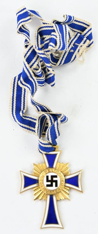 German Mother Cross in Gold with Case
