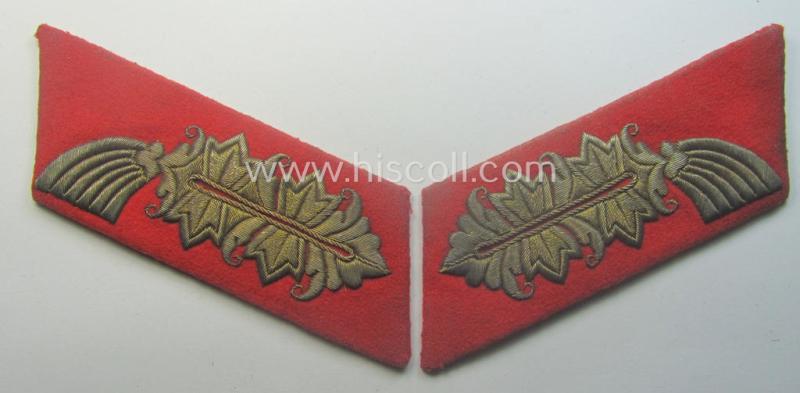 Truly worn- and clearly tunic-removed, fully matching pair of WH (Heeres) 'Kragenspiegel für Generale des Heeres'