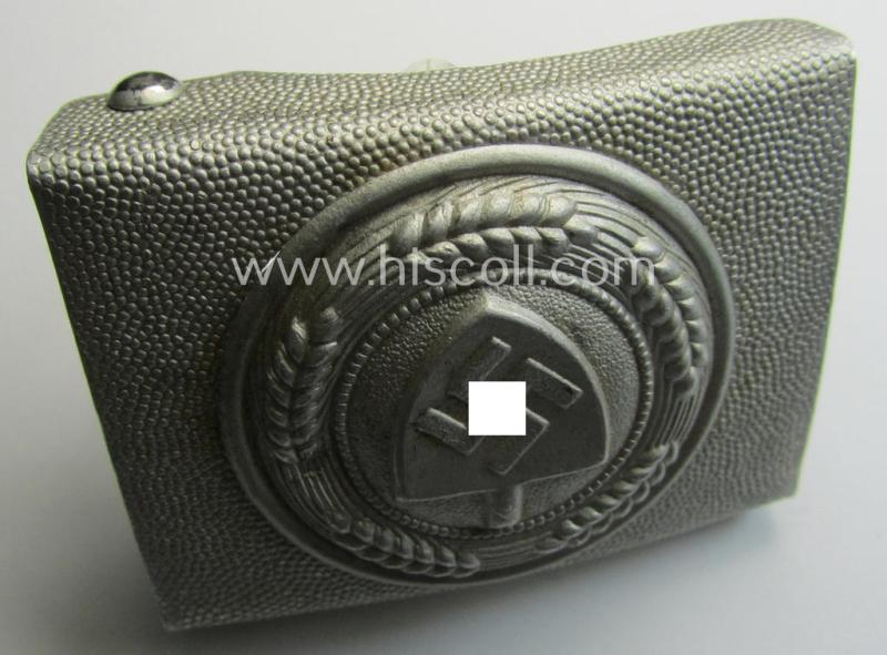Aluminium-based: 'Reichsarbeitsdienst'- (ie. RAD-) EM- (ie. NCO-) 'Ausgeh'- (ie. dress-) type belt-buckle being a non-maker-marked example that comes in a hardly used- (ie. still 'virtually mint'-) condition