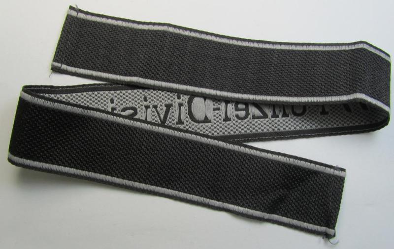 Superb, Waffen-SS 1943/44-pattern cuff-title (ie. 'Ärmelstreifen') as was intended for a member serving within the  the: '4. SS-Polizei-Panzergrenadier-Division' (ie. 'SS-Polizei-Division')